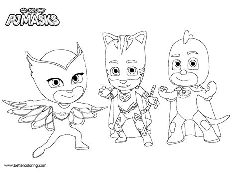 Connor Catboy Coloring Pages Owlette and Gekko - Free Printable