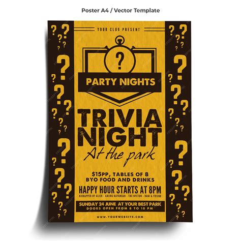 Premium Vector Trivia Night Poster Template