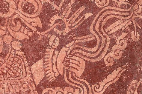 El dios Tláloc fragmento de pintura mural El México antiguo Salas