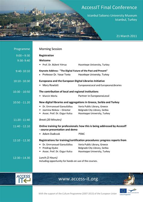 AccessIT Conference programme - page 1 | Conference program, Conference program design, Conference