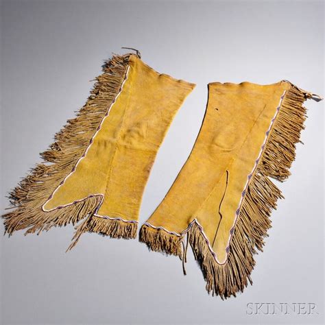 Pair Of Kiowa Mans Beaded Hide Leggings Native American Clothing