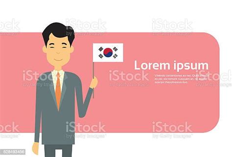 Asian Business Man Hold Korea Flag South Korean Businessman Banner