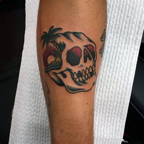 40 Small Beach Tattoos For Men - Seashore Design Ideas