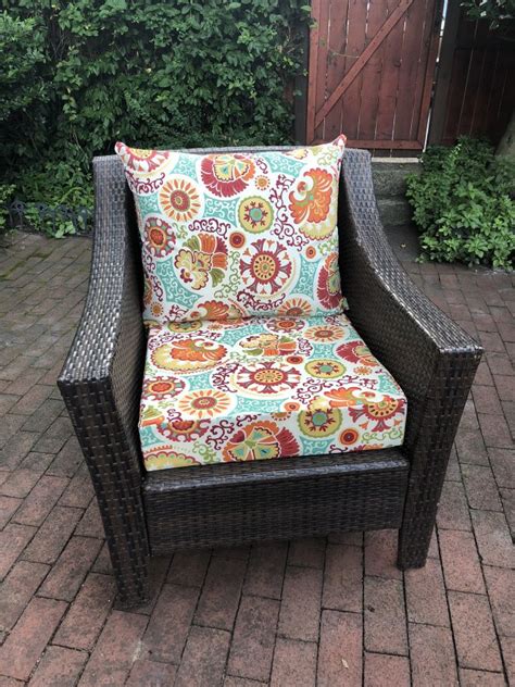 They were very much like the wood patio chair set out in this diy tutorial. Handmade Outdoor Cushions (+ Tips to Make Your Own ...