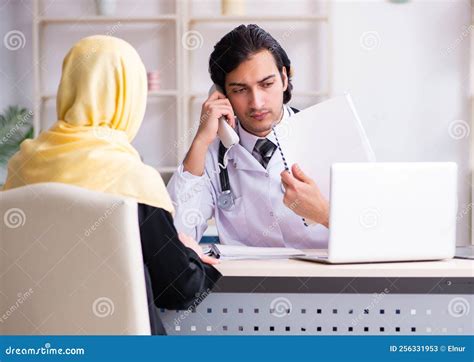 female arab patient visiting male doctor stock image image of health advice 256331953