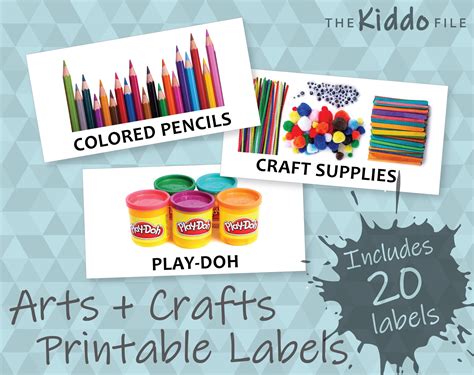 Printable Kids Arts And Crafts Labels For Organizing Digital Etsy Canada
