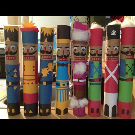 Nutcrackers Made From Paper Towel Rolls Christmas Art Projects Winter