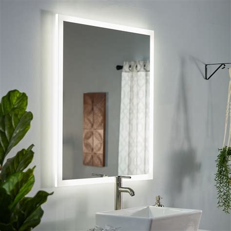 Allen Roth 30 In X 36 In Frameless Dimmable Led Lighted Fog Free Bathroom Vanity Mirror Clear