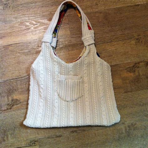 I Upcycled An Old Sweater Into A Lined Bag Old Sweater Upcycle