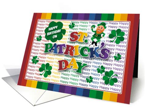 Leprechaun Happy Birthday On St Patricks Day Card 1466586