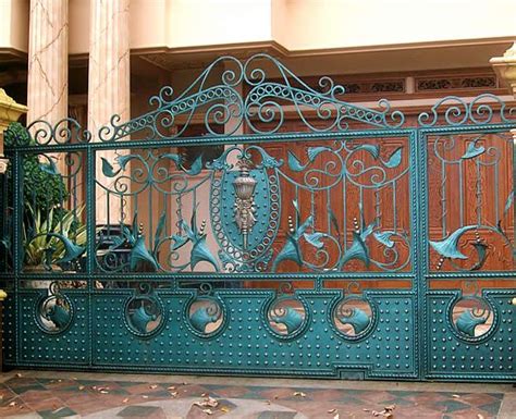 Add a decorative iron gate to an existing. Wrought-iron-home-gate-design-ideas. Love the color and ...