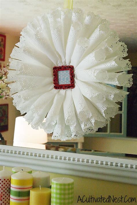 Diy Paper Doily Wreath A Cultivated Nest