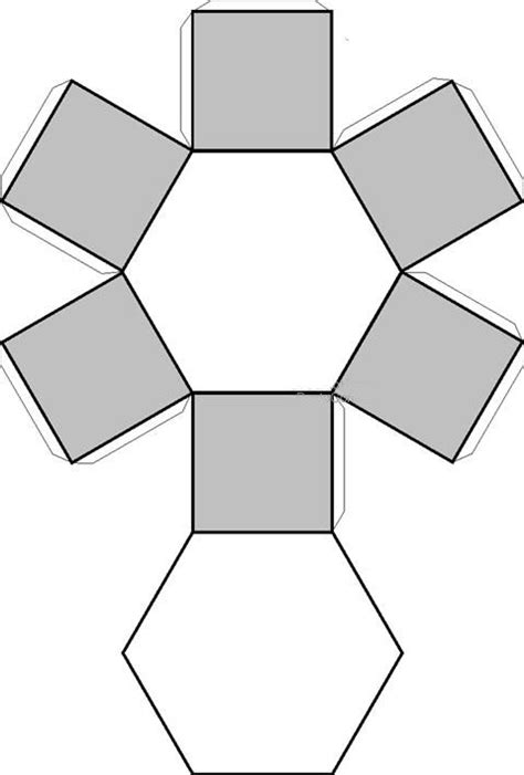 Recortables De Figuras Geométricas Prisma Hexagonal Concrete Diy