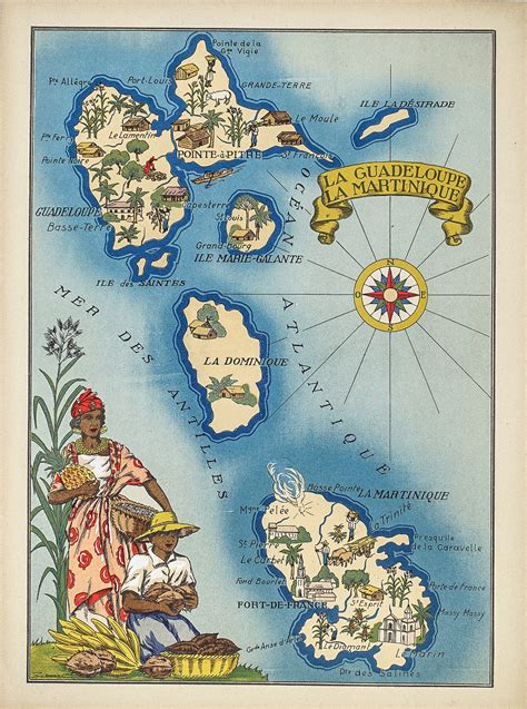 Includes custom map of maritime boundary. Carte géographique ancienne - la Guadeloupe & la ...