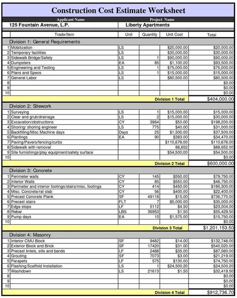 building estimate format in pdf and house building ...