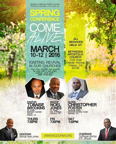 Spring Conference Come Alive Emmanuel Temple Apostolic Church Of Vallejo