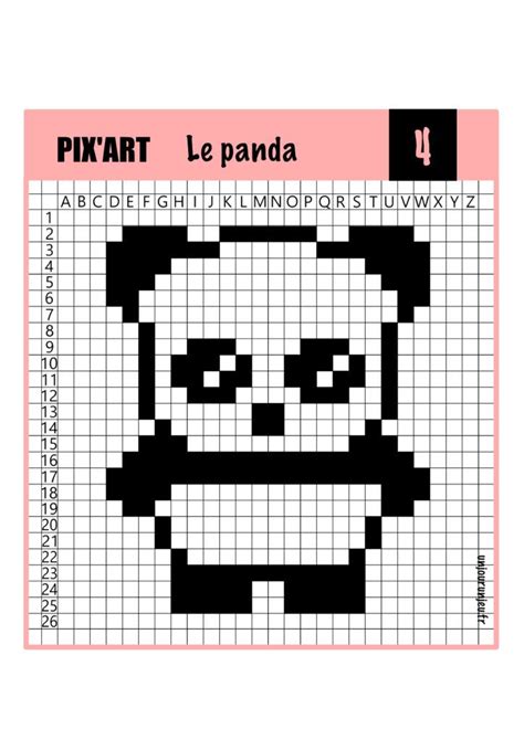 Feuille pixel art a imprimer aise feuilles de travail. ???12 modèles de Pixel Art animaux à télécharger gratuitement ??? | Pixel art, Modele pixel art ...