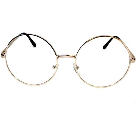 Oversized Fake Round Granny Glasses Clear Gold 7 99 Liked On Polyvore Featuring Accessories