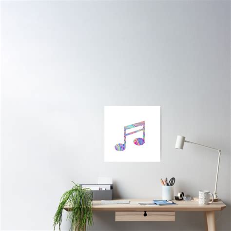 Rainbow Swirl Music Note Poster For Sale By Adjsr Redbubble