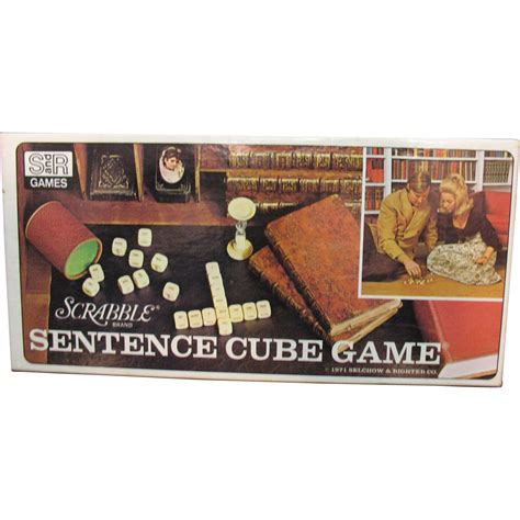Vintage Scrabble Brand Sentence Cube Game 1971 Complete ...