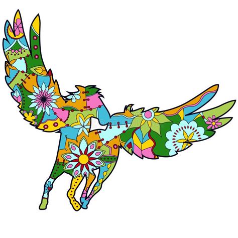 Pegasus Colorful For Children Stock Vector Illustration Of Line