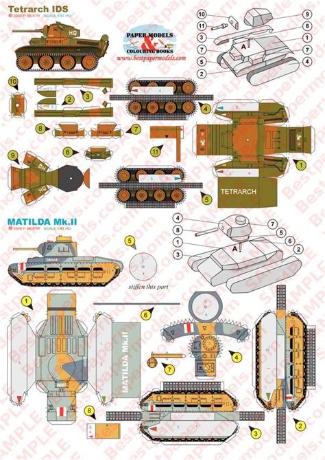 Tetrarch Ids And Matilda Mkii In 187 Scale Modelo De Papel Modelos