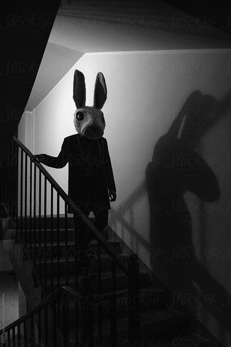 Creepy Bunny Walking Downstairs By Danil Nevsky Stocksy United