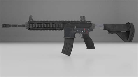 M416 Rifle 3d Model Vr Ar Ready Cgtrader