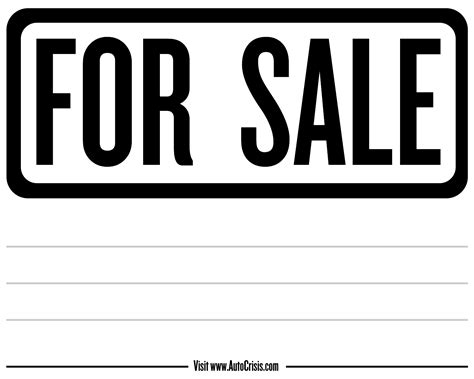 Printable Car For Sale Sign Template Car Sale And Rentals