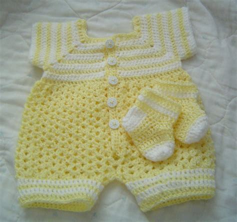 Baby Boy Crochet Pattern Bubble Romper 2pc Set 0064 On Luulla