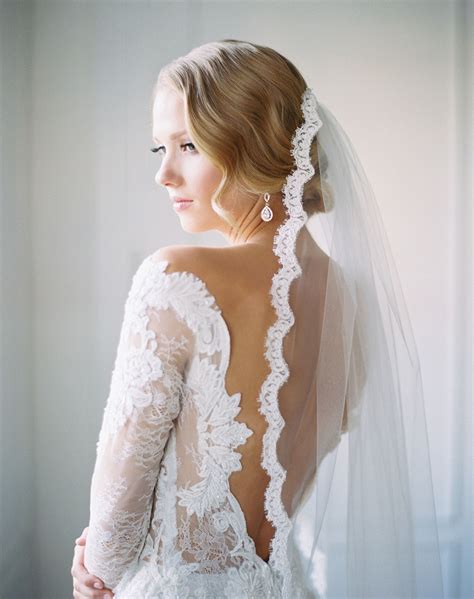 Bel Aire Bridal Lace Veils Bridal Wedding Dress Long Sleeve Wedding