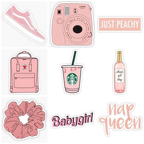 Pink Peachy Stickers Homemade Stickers Iphone Stickers Printable
