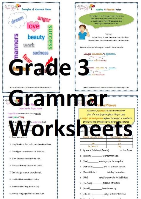 Grade 3 Grammar Worksheets - Lets Share Knowledge | Third grade grammar
