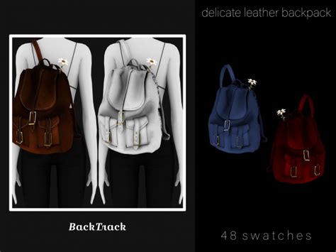 Delicate Leather Backpack Acc Sims 4 Sims Sims 4 Cas Mods