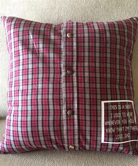 memory pillow made from dads or grandpa s favorite shirt etsy