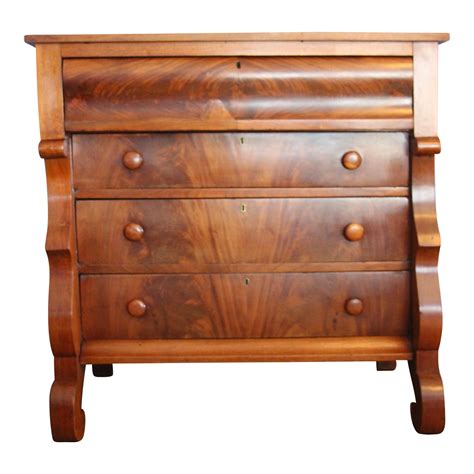 Antique Empire Solid Mahogany And Veneer Dresser Chairish