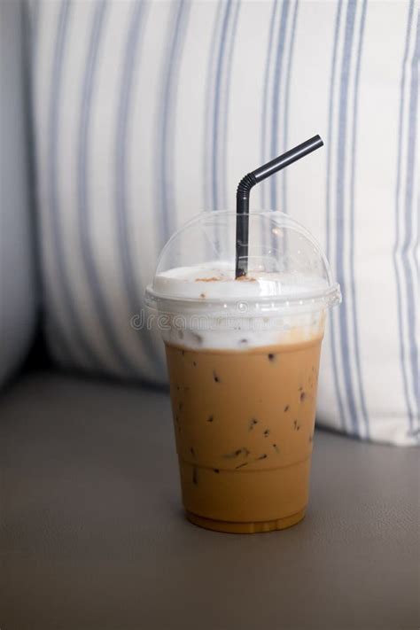 Iced Coffee Cappuccino In Takeaway Cup Stock Photo Image Of Cafe