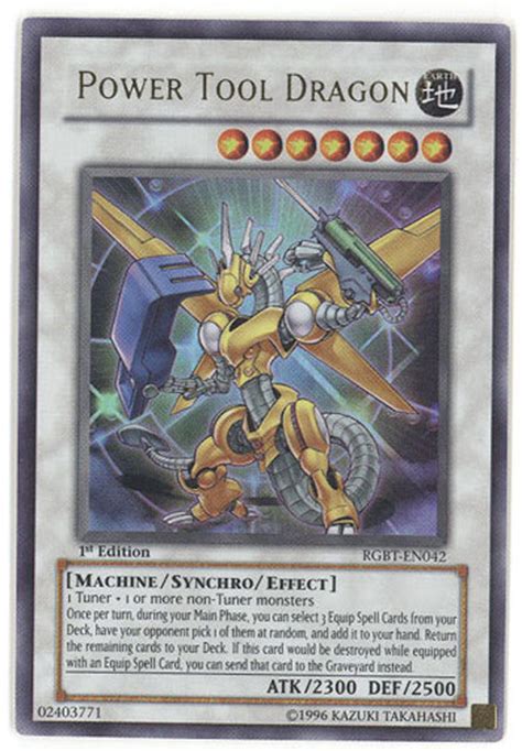 To sell your yugioh trading cards near you or online for the most cash, start with. Yu-Gi-Oh Card - RGBT-EN042 - POWER TOOL DRAGON (ultra rare ...
