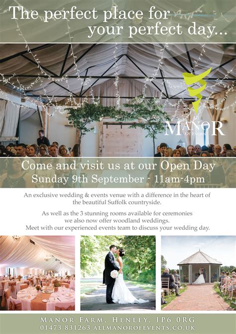 AMOE Open day Advert 2018 Sept - All Manor of Events | Wedding Venue