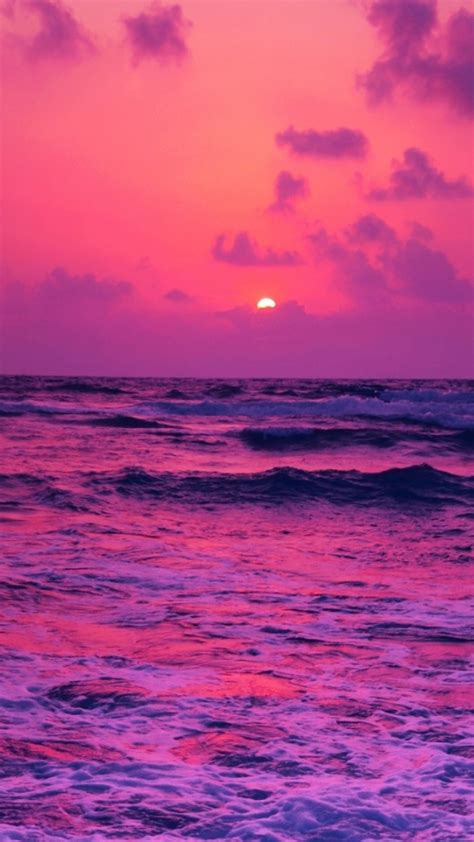 540x960 Horizon Pink Sunset Near Sea 540x960 Resolution Wallpaper Hd