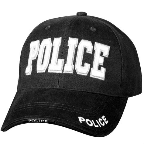 Police Black And White Embroidered Baseball Hat