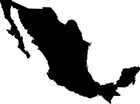Silueta De Mapa De Mexico Mapa De Silueta De Mexico Sobre Un Fondo
