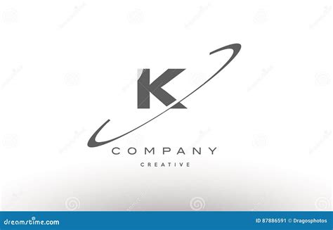 k swoosh grey alphabet letter logo stock vector illustration of alphabet color 87886591