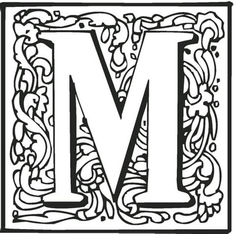 Spelling mistake for specific alphabet. Letter M with Ornament coloring page | Free Printable ...