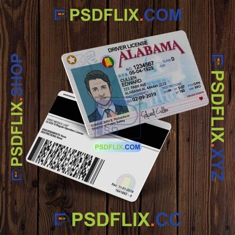 Alabama Driver License Psd Template V2 Psdflixshop