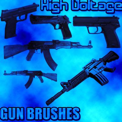 Guns Photoshop Brushes By High Voltage On Deviantart