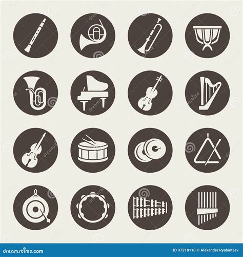 Orchestra Instruments Icons Stock Vector Illustration Of