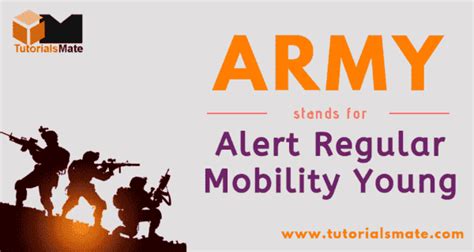 Army Full Form What Is The Full Form Of Army Tutorialsmate
