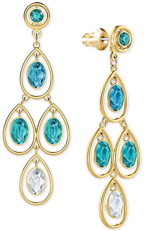 Swarovski Gold Tone Ombre Crystal Chandelier Earring Jackets Crystal