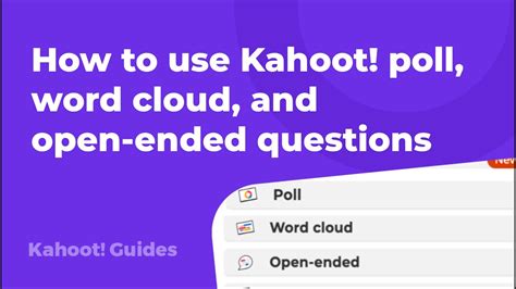 How To Use Kahoot Poll Word Cloud And Open Ended Questions Youtube